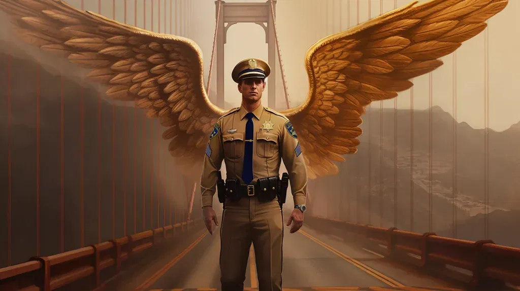 Heroes for Hope: Hope in Dark Times 1 A historical fiction novel featuring a winged police officer guarding a bridge.